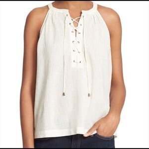 Joie Arabeth Sleeveless Cotton Top Natural XS